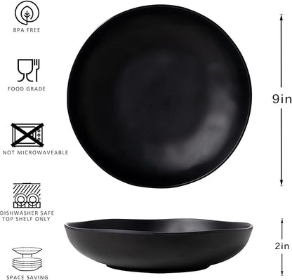 Melamine Bowls Set, 9” Large Pasta Bowl Salad Bowl, Lightweight Unbreakable - Image 5