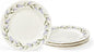 Portmeirion Sophie Conran Lavandula 8 Inch Salad Plates, Set of 4 - Rippled Porcelain Plates with Lavender Sprig Detail for Garden Brunches, Casual Entertaining & Seasonal Dining - Dishwasher Safe