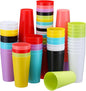 Patelai 100 Pcs Reusable Plastic Cups Drinking Cups Colorful Unbreakable Juice by Patelai