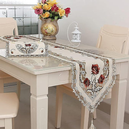 Vintage European Flower Lace Table Runner, Arzoe Elegant Runners Cabinet Dining - Image 7