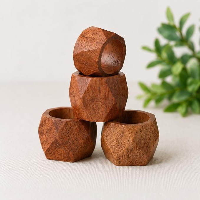 Wooden Napkin Rings Set of 12 - Image 6