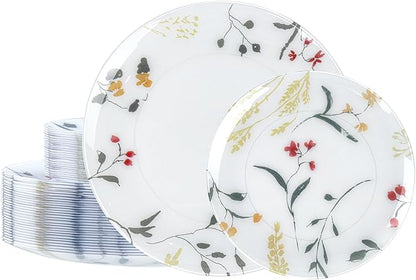 U-QE 50Pcs Wildflower Plastic Plates by U-QE