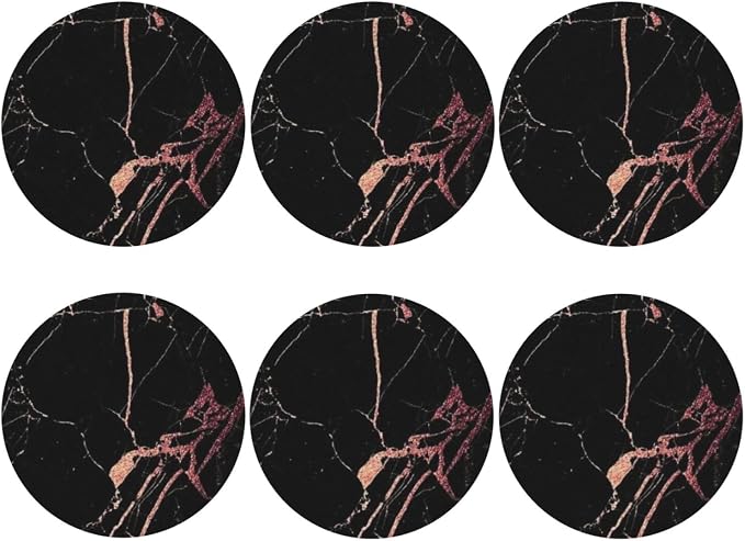 Heat-Resistant Leather Coasters Set of 6, Modern Beverage Coasters - Image 2