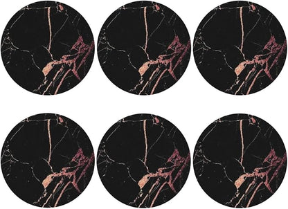 Heat-Resistant Leather Coasters Set of 6, Modern Beverage Coasters - Image 2