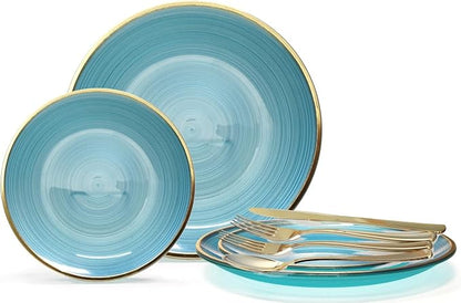 " OCCASIONS " 150 Piece set-Wedding Plastic Plates & cutlery -Disposable by OCCASIONSFINESTPLASTICTABLEWARE