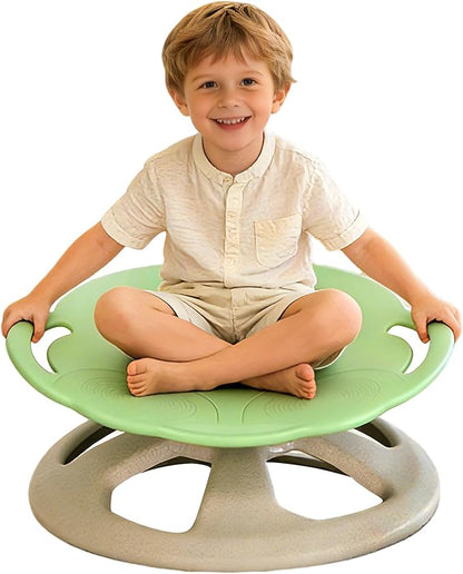 Spinning Chair for Autistic Kids with Handle, Sensory Swivel Chair, 220LBS Weight Capacity, Sensory Toy for Children with ADHD/Autism, Training Body Coordination, 3+ Years (Light Green)