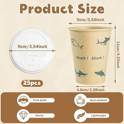 12 OZ 25 Pack Disposable Cups Paper Coffee Cups - Image 3