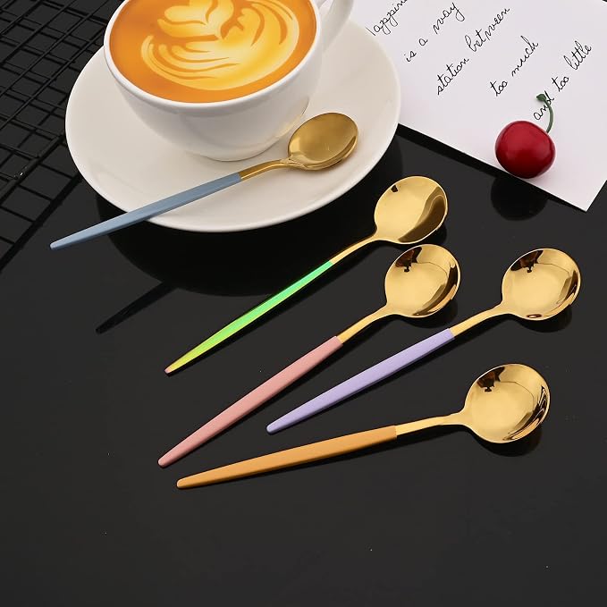 JASHII Flatware Set 24 Piece, Stainless Steel Silverware Set, Macaron Small - Image 9