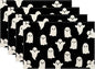 Halloween Placemats 12x18 Inches Set of 4,Black Beige Ghost Decorative Rectangle Autumn Halloween Decoration Black Ghost Table Mats for Party,Home Kitchen,Dining Table Decor