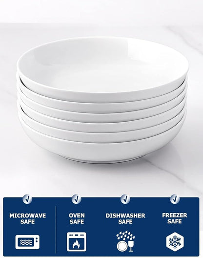 Y YHY Pasta Bowls, 30oz Salad Bowls White Soup Bowls Large Pasta Serving Bowl - Image 6