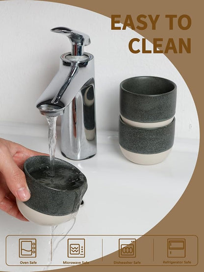 4oz Espresso Cups Set of 4, Ceramic Demitasse Coffee Cups - Image 5
