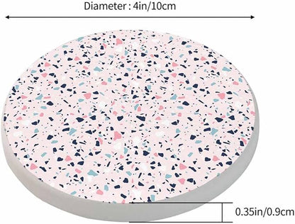 Terrazzo Pattern Design Coasters for Drinks Office Coffee Table Modern Dots Colourful Spotted Art Living Room Decor Set of 2 for Cold Drinks Wine Mugs and Cups 4 Inch