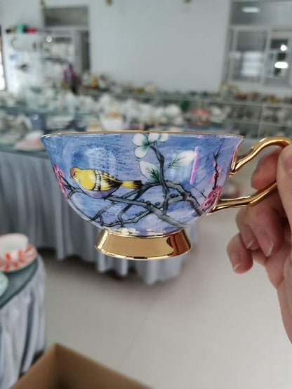 Bone China Cup& Saucer Set, 6.8oz- Birds& Trees - Image 6