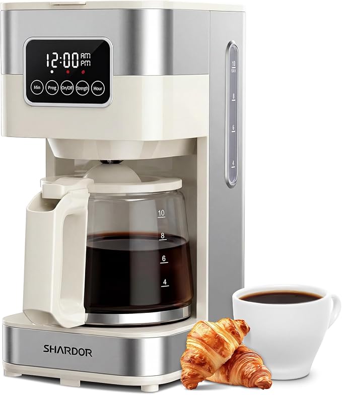 SHARDOR 10-Cup Programmable Coffee Maker, Regular & Strong Brew Drip Coffee by Shardor