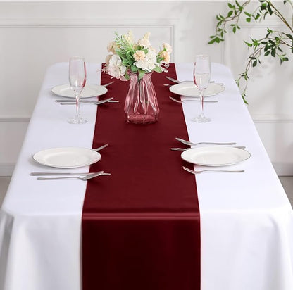 Manyshofu Maroon Satin Table Runner 12x108 - Image 7