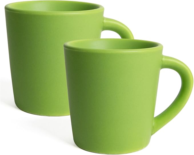 4.2 oz Espresso Cups Set of 2, Ceramic Green Coffee Mugs Demitasse Cups | Small by YINUOWEI