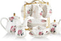 Sweejar Porcelain Tea Sets British Royal Series, 8 OZ Cups & Saucer Service by Sweejarco1949