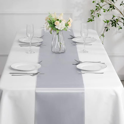 Manyshofu Silver Satin Table Runner 12x108 - Image 7