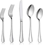 Flatware Set, E-far 20-Piece Silverware Set Stainless Steel Cutlery Sets by E-far