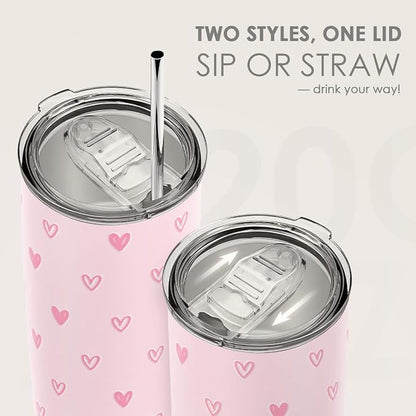 SANDJEST Heart Tumbler 20oz, Stainless Steel Travel Cup - Image 5