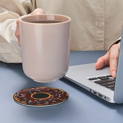 6 Pcs Donut Funny Leather Coasters - Image 7