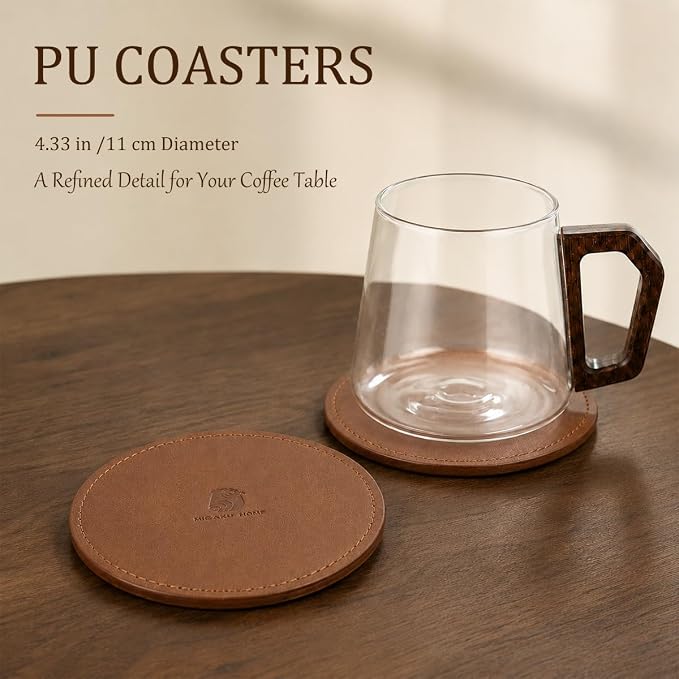 12 oz Glass Coffee Cups Set of 2, Cappuccino Cup Set - Image 4