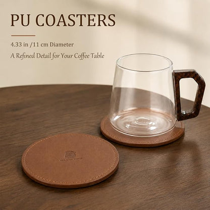 12 oz Glass Coffee Cups Set of 2, Cappuccino Cup Set - Image 4