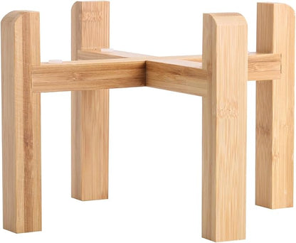 Elevated/Raised Dog Bowl Wood Stand for Medium Large Breed,Dog Food Water Dish Holder, 8 in Non Slip Porcelain Pet Bowl Stand Extra Big Height 6.29" Tall
