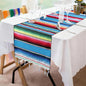 Fowecelt Mexican Serape Table Runner 14 x 84 Inch Hand-Woven Blanket Colorful by Fowecelt