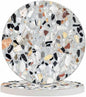 Surface of Terrazzo Floor Texture Coasters for Drinks 2 Pack Antique Beautiful Stone Design Tabletop Protection Kitchen and Coffee Table Décor & Accessories,Set of 2