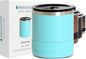 Elemental Recess Lowball Tumbler, 10oz Triple Wall Stainless Steel Cup with Non-Shattered Tritan Lid, Insulated Whiskey Glass, Insulated Coffee Tumbler Mug for Hot & Cold Drinks - Robin's Egg
