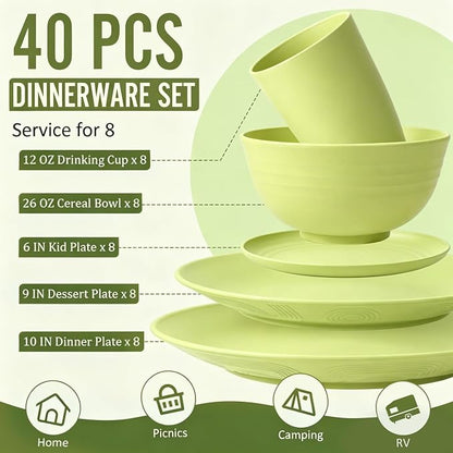 Wheat Straw Dinnerware Set 40-Piece Service - Image 2