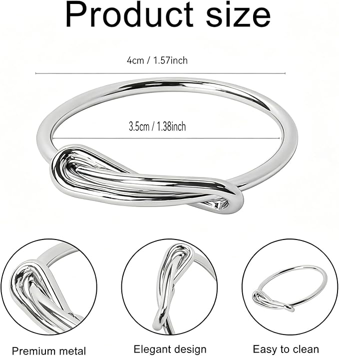 12Pcs Silver Infinity Knot Napkin Rings, Metal Decorative Table Napkin Holders - Image 4