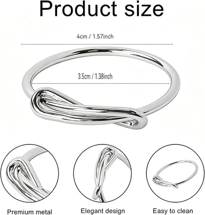 12Pcs Silver Infinity Knot Napkin Rings, Metal Decorative Table Napkin Holders - Image 4