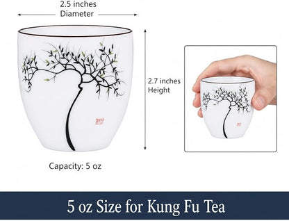I-MART 4 Pcs Japanese Tea Cup Set, Chinese Style Ceramic Kung Fu Cups - Image 3