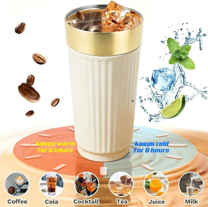 Vacuum Insulated Stainless Steel Travel Coffee Mug, Leak Proof Cup - Image 2