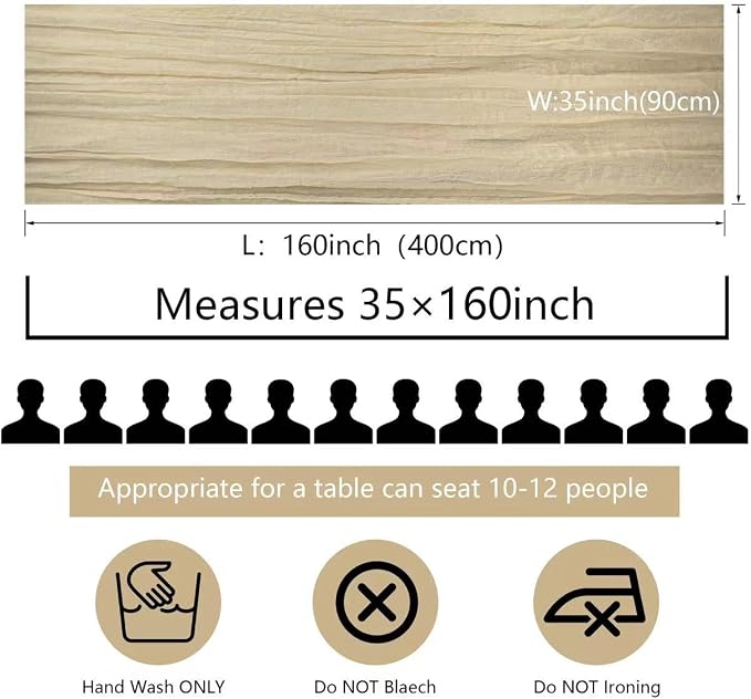12 Pcs Beige Cheesecloth Table Runner 13ft Boho Gauze Cheesecloth Table Runner - Image 3
