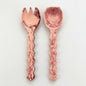 SS Craft Premium Pink Marble Resin Salad Serving Spoon Set 2 Pcs Handcrafted by SSCraftsIndia