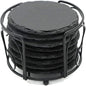 8 Pack 4 Inch Round Black Slate Coasters Set by SIJDIEE