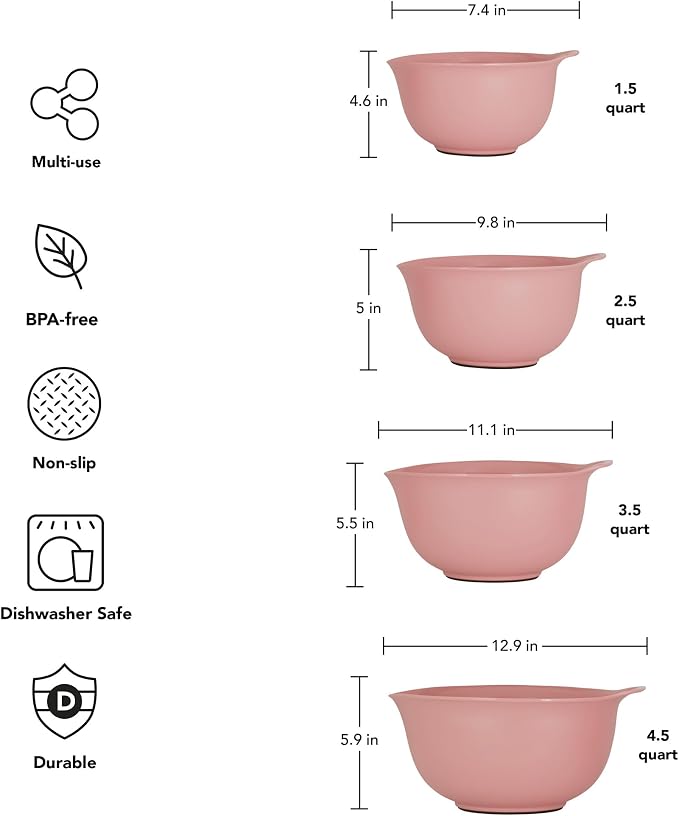KitchenAid Universal Nesting Plastic Mixing Bowls, 1.5 quart, 2.5 quart - Image 2