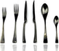 JASHII 18/10 Stainless Steel 24 Piece Mirror Polished Black Flatware Set by JASHII