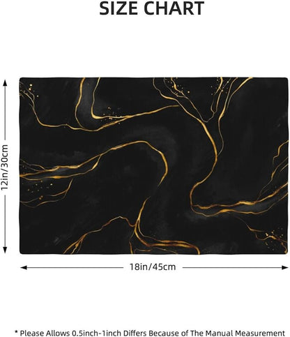Fiokroo Golden Texture Marble Placemats Set of 4 Table Mats Table Tableware - Image 2