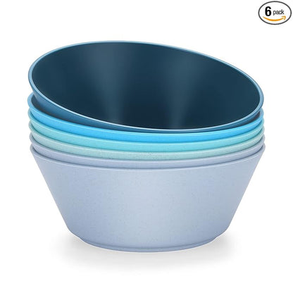 50 Oz Large Cereal Bowls, Unbreakable Wheat Fiber Salad Bowl Sturdy and Stackable Salad Serving Bowls Set, BPA-Free Microwave/Dishwasher Safe, Lightweight for Oatmeal, Snacks, Oatmeal, Snacks