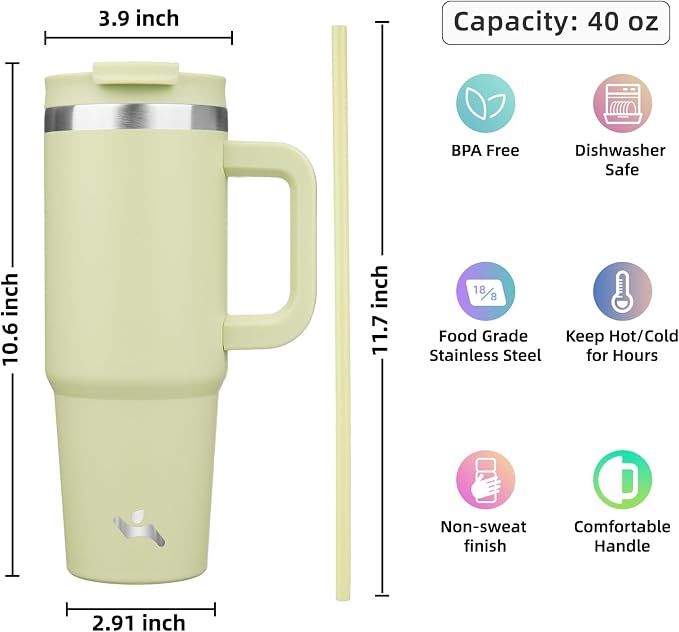 Konokyo 40 oz Insulated Tumbler Water Bottle - Image 4
