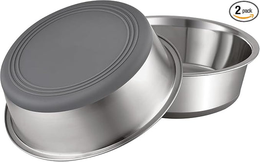 Nonslip Stainless Steel Dog Bowls, 5.7 US Cup, Dishwasher safe, Stackable design by PEGGY11