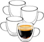 Espresso Cups Set of 4, 8.5oz Double Walled Glass Coffee Cups by Shopwithgreen