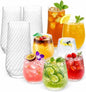 48 Pack Origami Ripple Plastic Glasses 24 9 Ounce Stemless Champagne Flutes & by Oojami