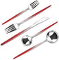 VANVRO Gradient Red Silverware Set, 20-Piece Stainless Steel Flatware Set by VANVRO