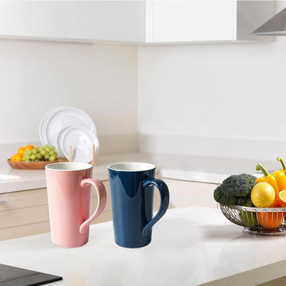 20 OZ Simple Pure Pink Blue Mug Plain Large Tall Ceramic Milk Tea Coffee Mug - Image 6