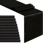 Black Satin Table Runners 10 Pack 12x108 inch Silk Smooth Fabric | Bright Satin by B-COOL